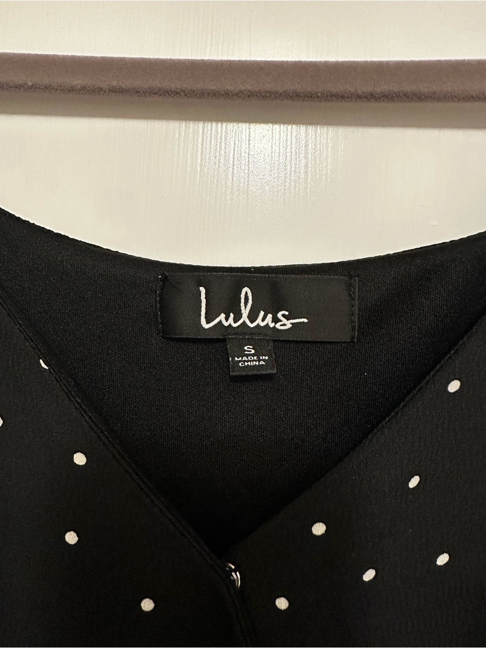 Lulu's Black Polka Dot Wrap Dress with Side Bow Detail - Picture 3 of 9